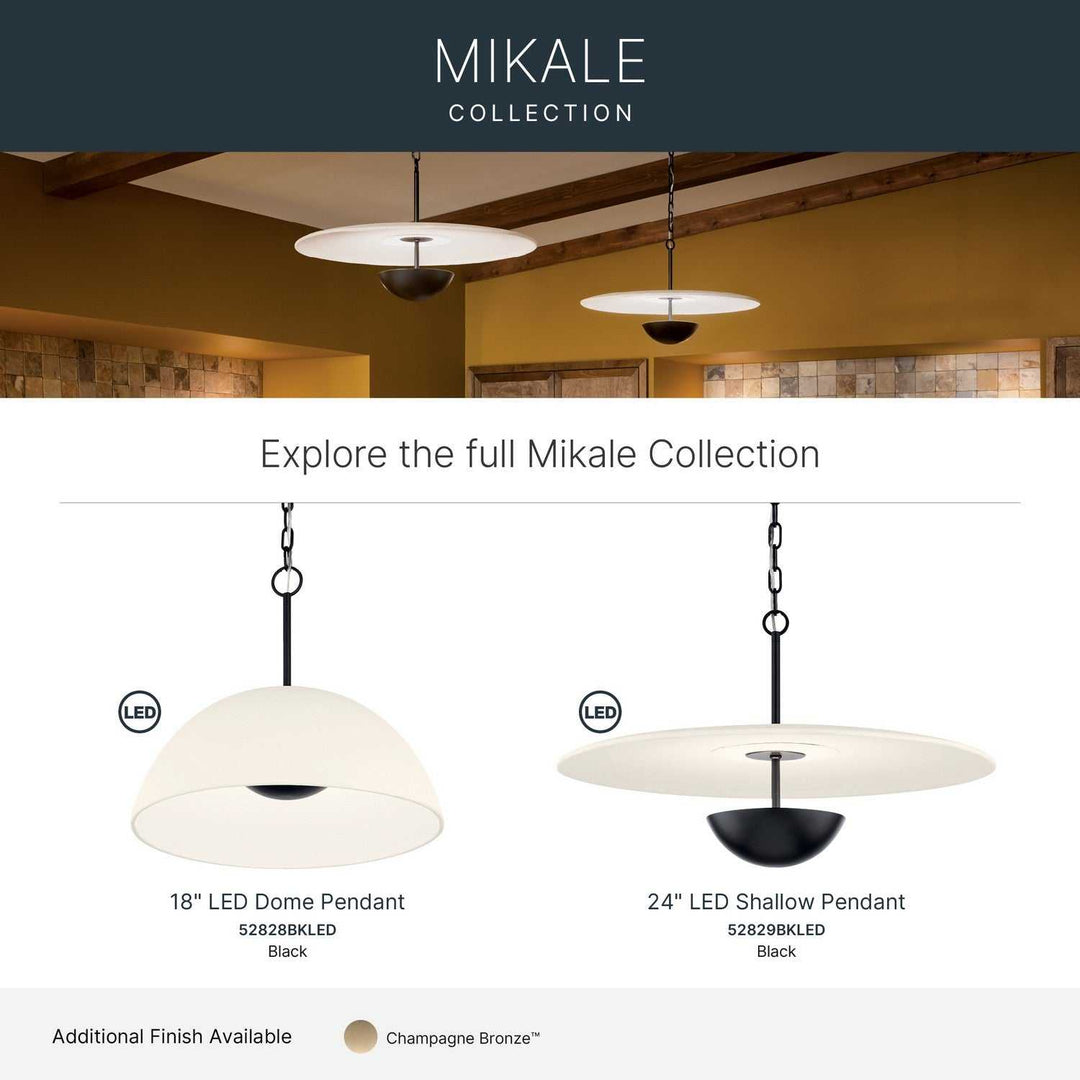 Mikale LED Pendant in Black Kichler Canada