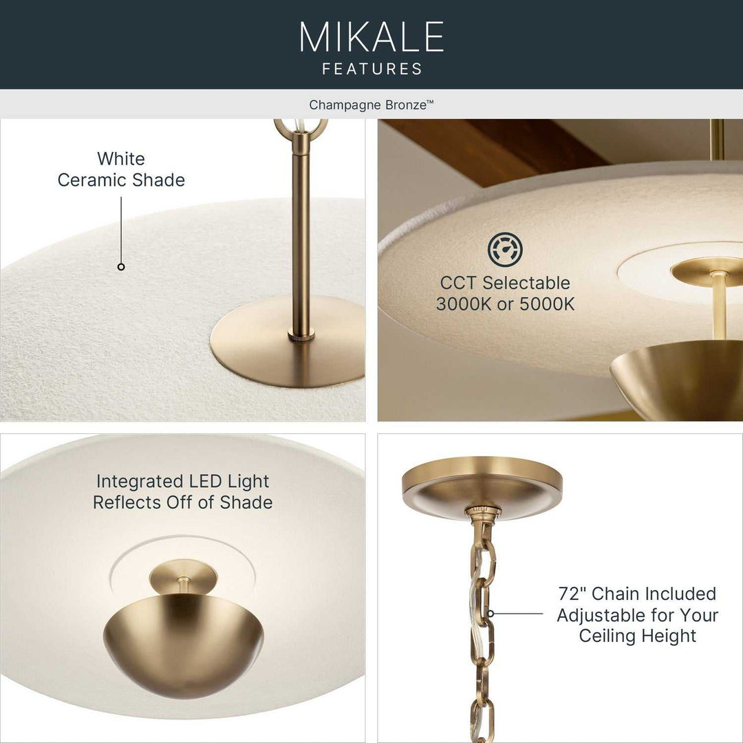 Mikale LED Pendant in Champagne Bronze Kichler Canada