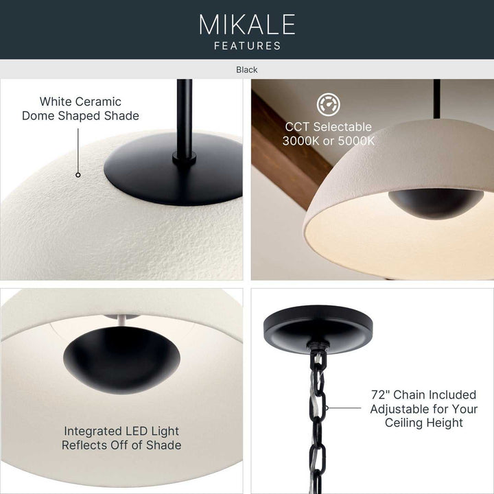 Mikale LED Pendant in Black Kichler Canada