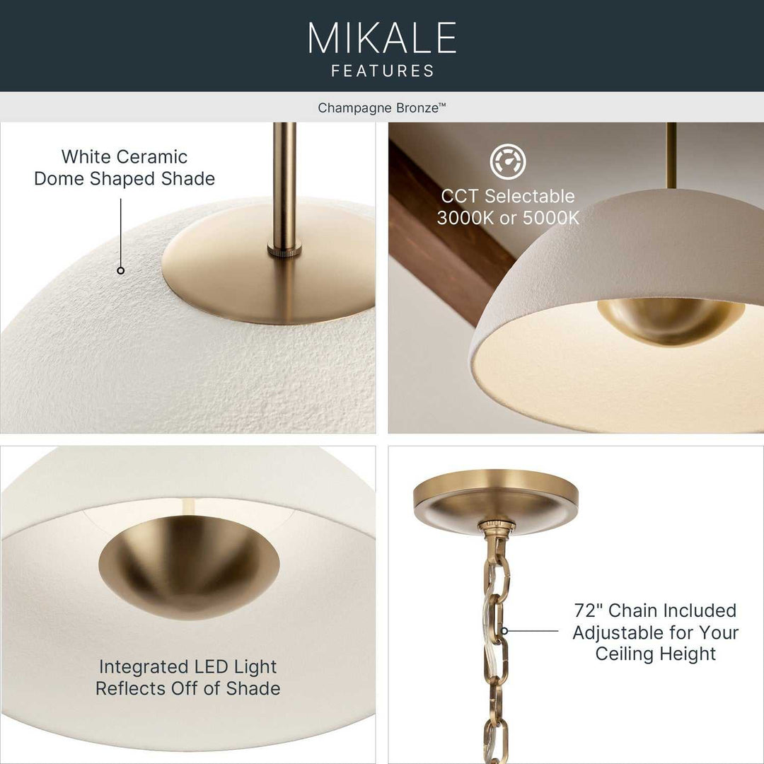 Mikale LED Pendant in Champagne Bronze Kichler Canada