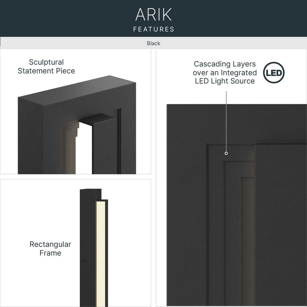 Arik LED Outdoor Wall Mount in Black Kichler Canada