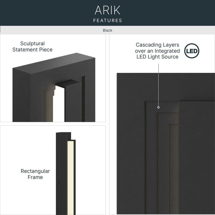 Arik LED Outdoor Wall Mount in Black Kichler Canada