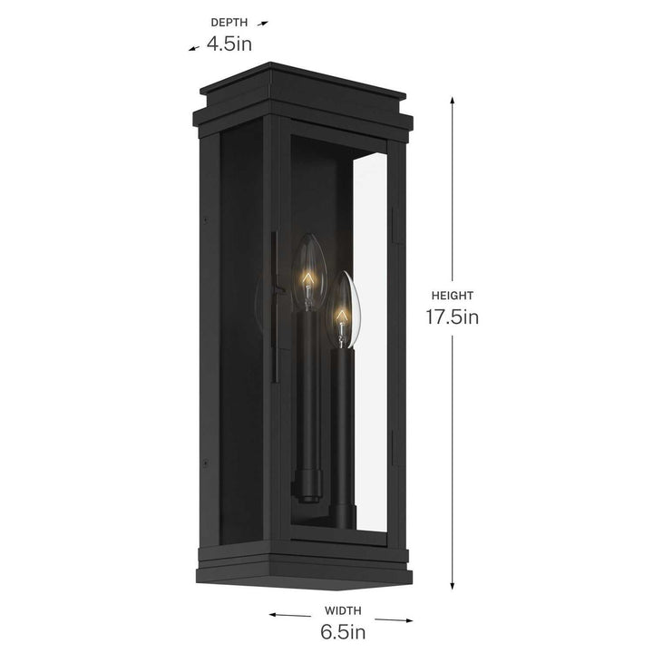 Lundon Three Light Outdoor Wall Mount in Black Kichler Canada