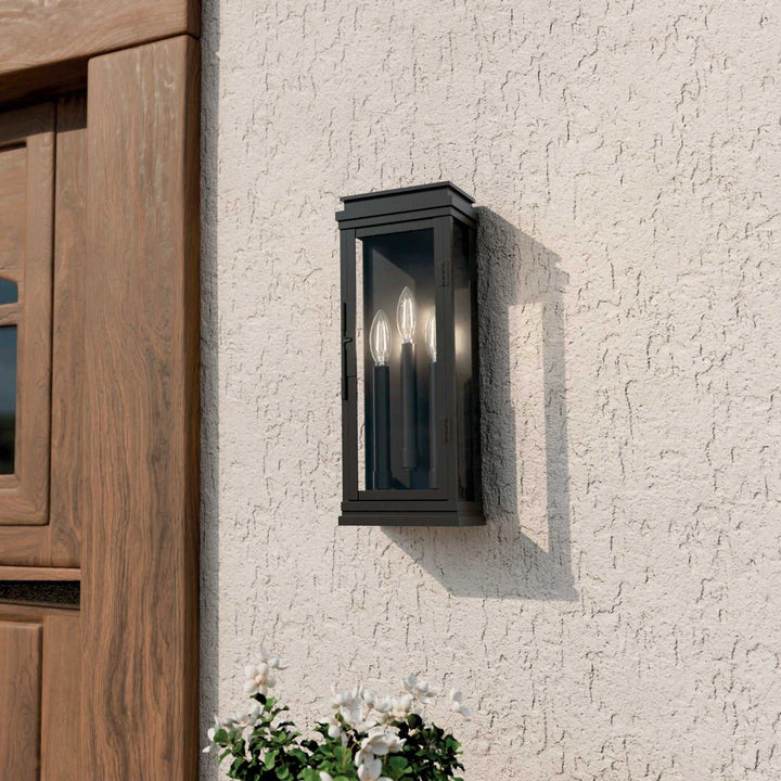 Lundon Three Light Outdoor Wall Mount in Black Kichler Canada