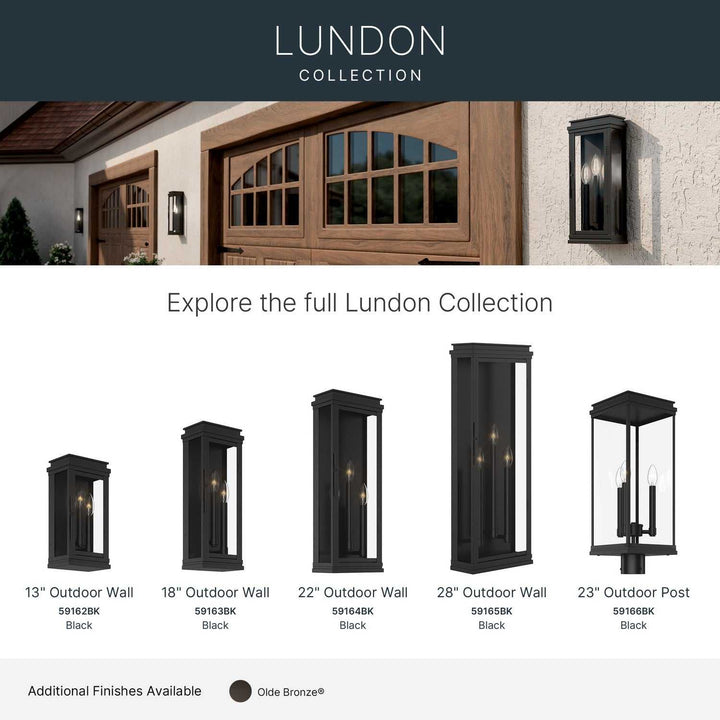 Lundon Three Light Outdoor Wall Mount in Black Kichler Canada