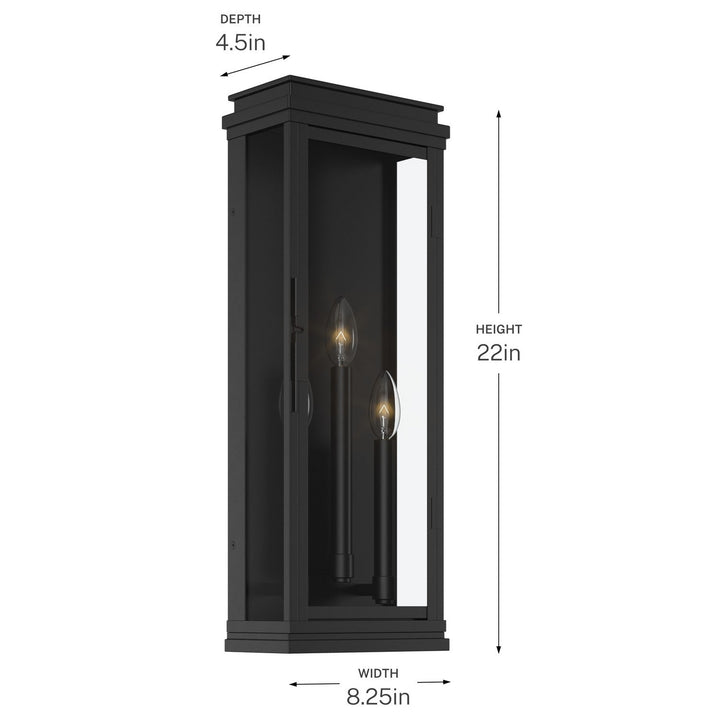 Kichler Canada - 59164BK - Three Light Outdoor Wall Mount - Lundon - Black