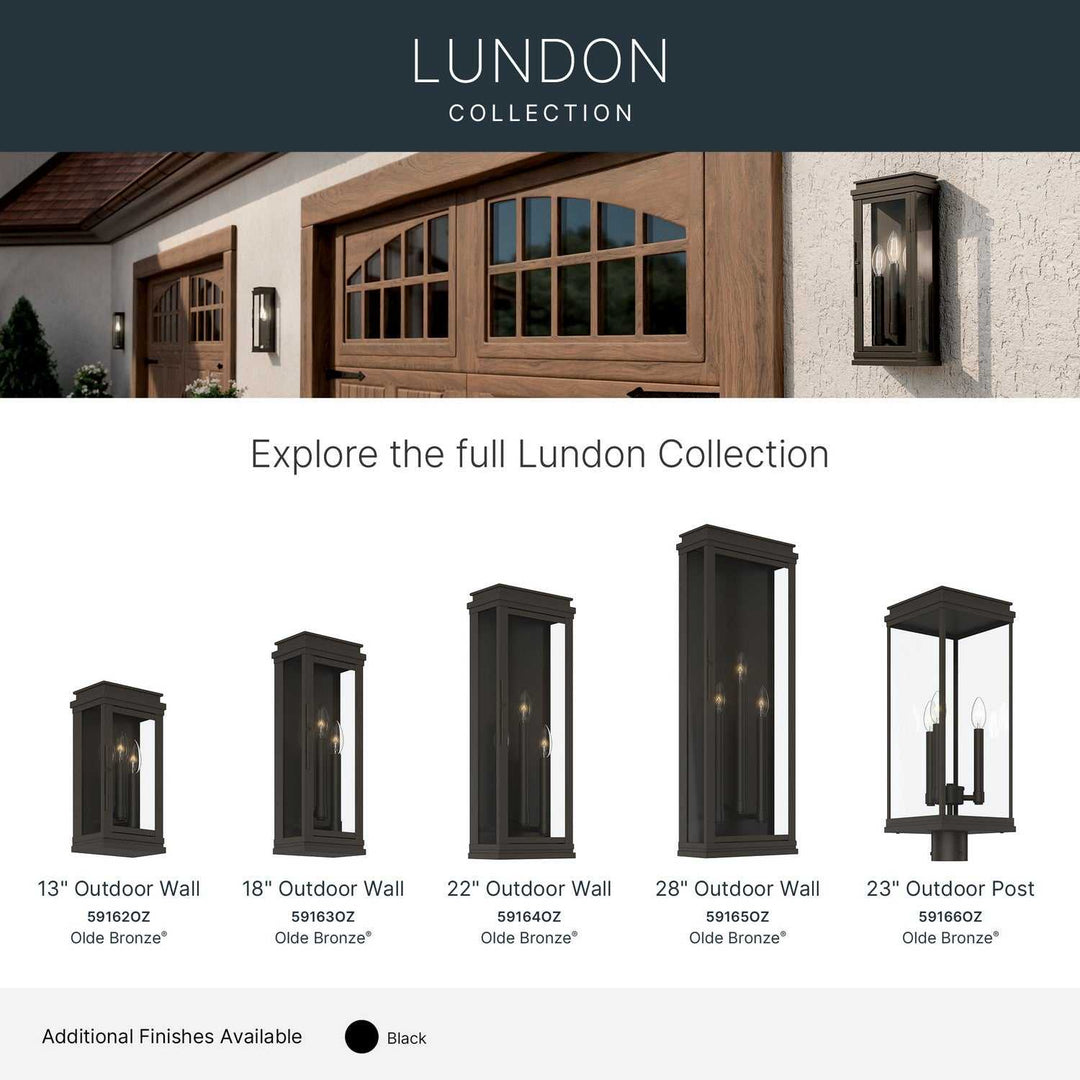 Lundon Three Light Outdoor Wall Mount in Olde Bronze Kichler Canada