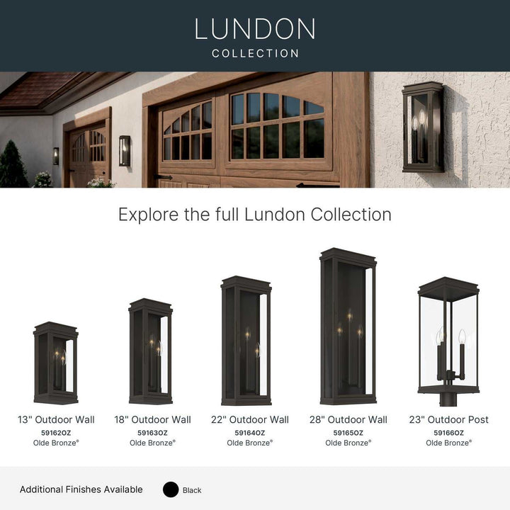 Lundon Three Light Outdoor Wall Mount in Olde Bronze Kichler Canada