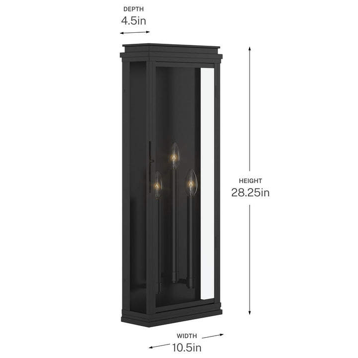 Kichler Canada - 59165BK - Three Light Outdoor Wall Mount - Lundon - Black