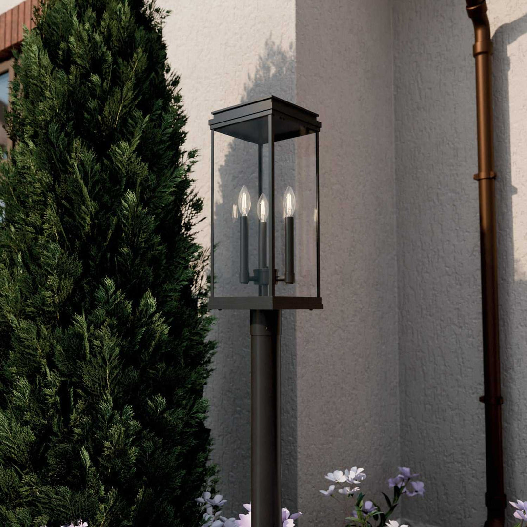 Kichler Canada - 59166BK - Three Light Outdoor Post Lantern - Lundon - Black