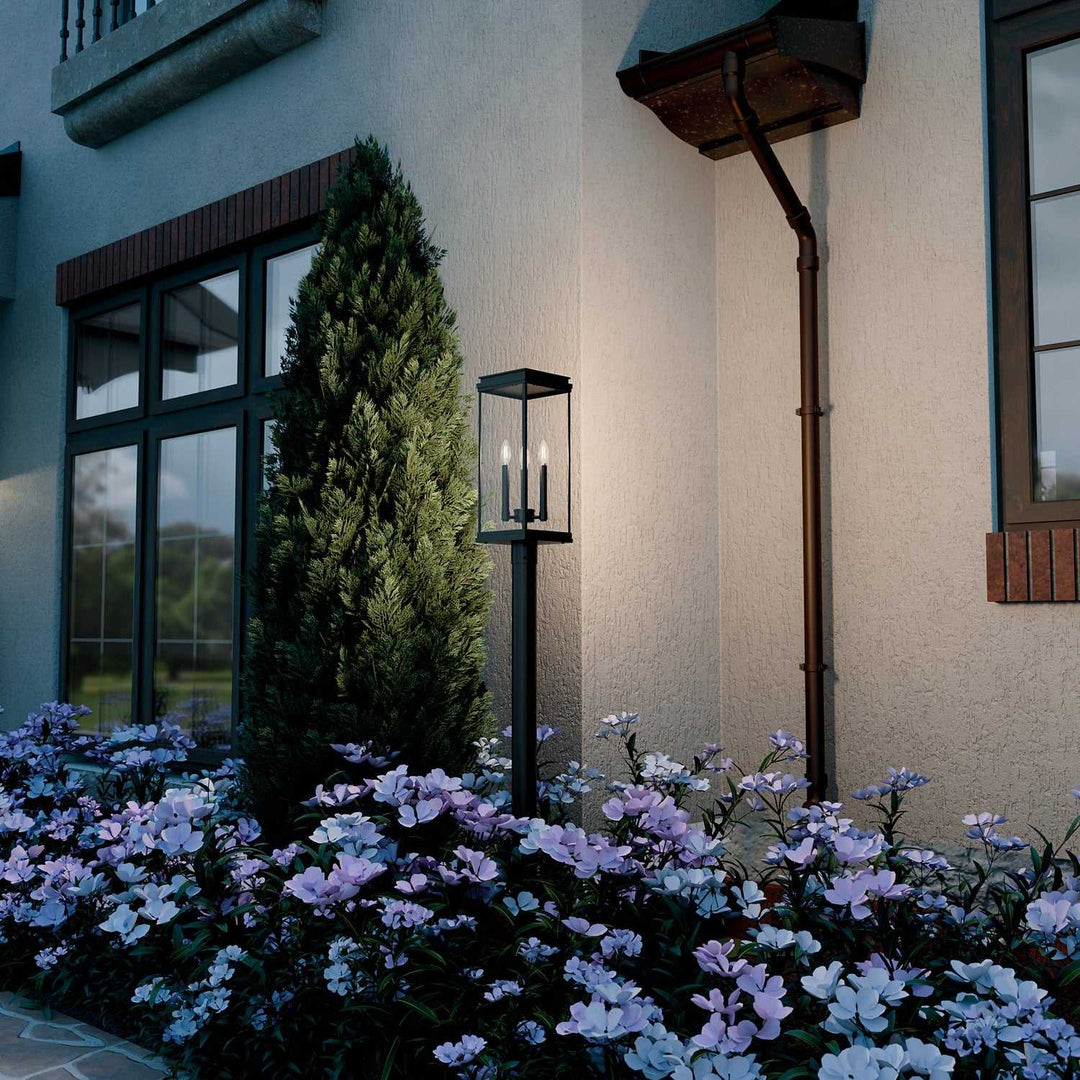 Kichler Canada - 59166BK - Three Light Outdoor Post Lantern - Lundon - Black