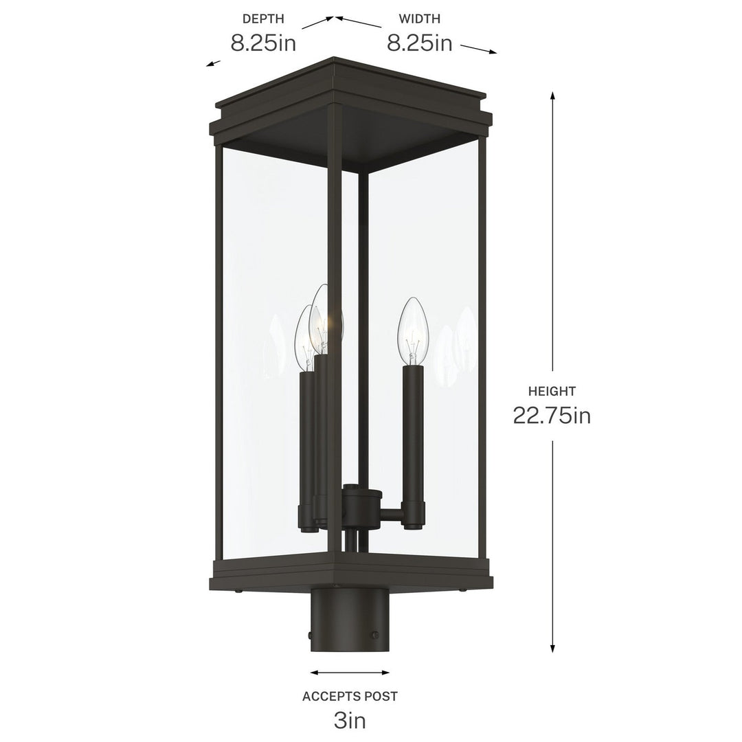 Kichler Canada - 59166OZ - Three Light Outdoor Post Lantern - Lundon - Olde Bronze