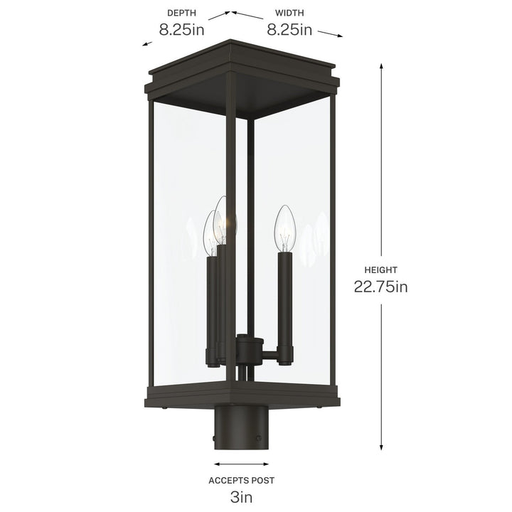 Kichler Canada - 59166OZ - Three Light Outdoor Post Lantern - Lundon - Olde Bronze