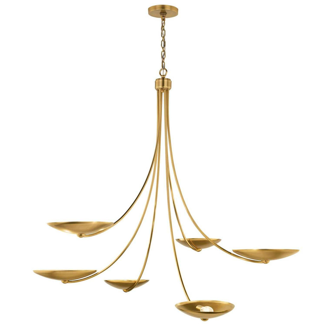 Palmela Six Light Chandelier in Lacquered Brass Kichler Canada