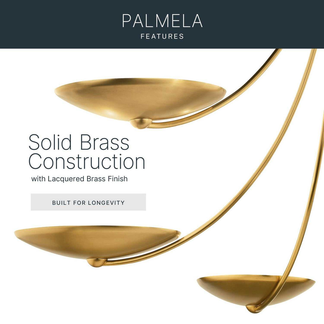 Palmela Six Light Chandelier in Lacquered Brass Kichler Canada