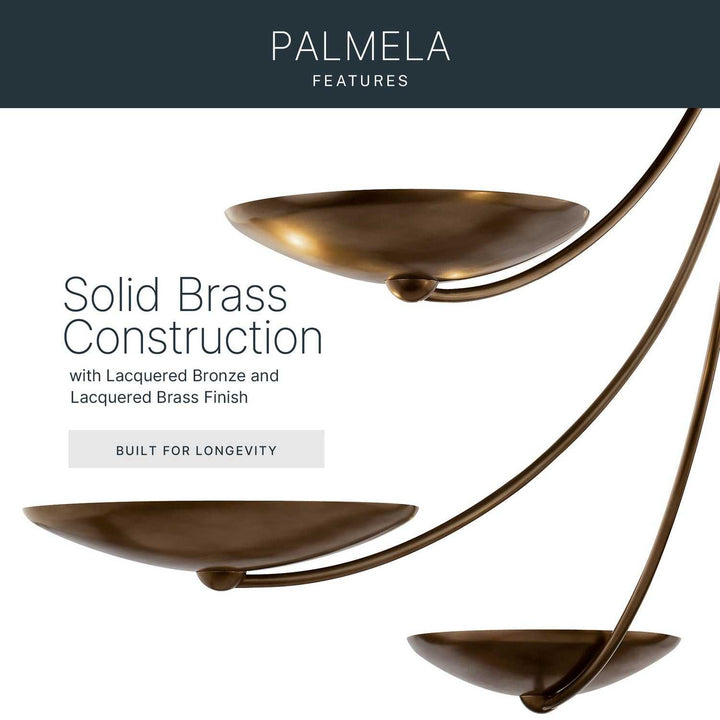 Palmela Six Light Chandelier in Lacquered Brass Kichler Canada