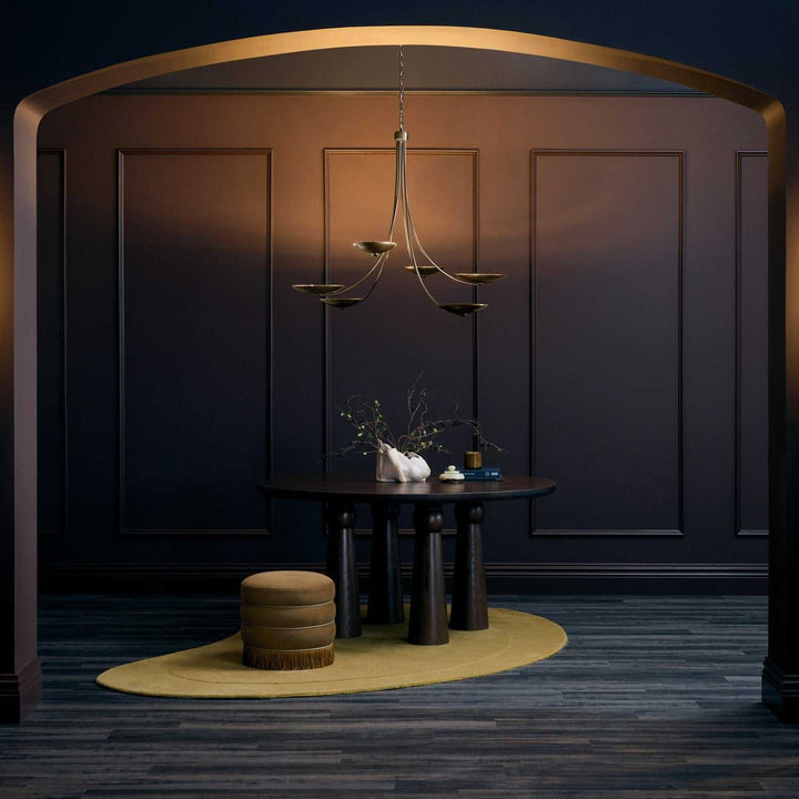 Palmela Six Light Chandelier in Lacquered Brass Kichler Canada