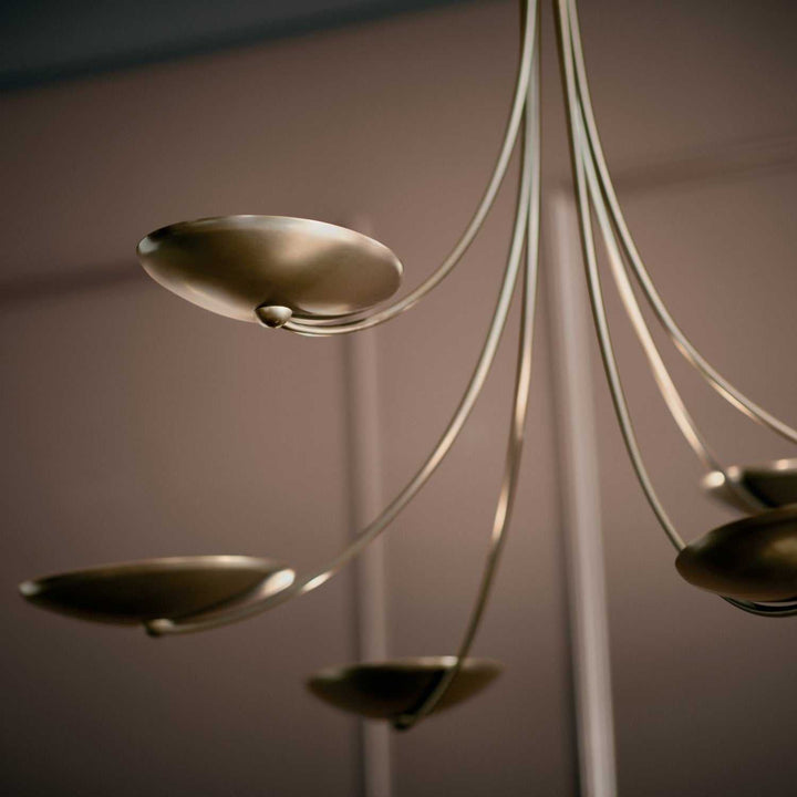 Palmela Six Light Chandelier in Lacquered Brass Kichler Canada