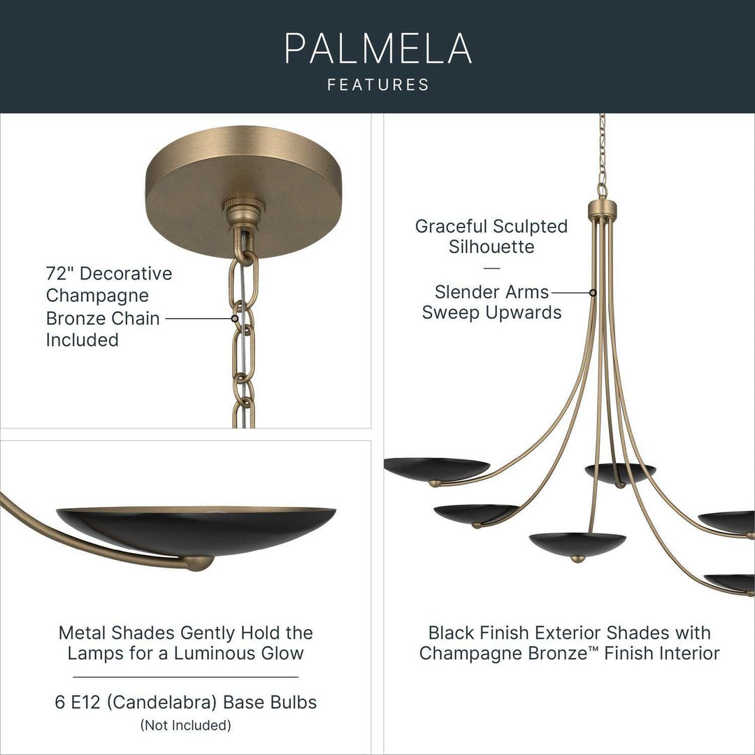 Palmela Six Light Chandelier in Champagne Bronze Kichler Canada