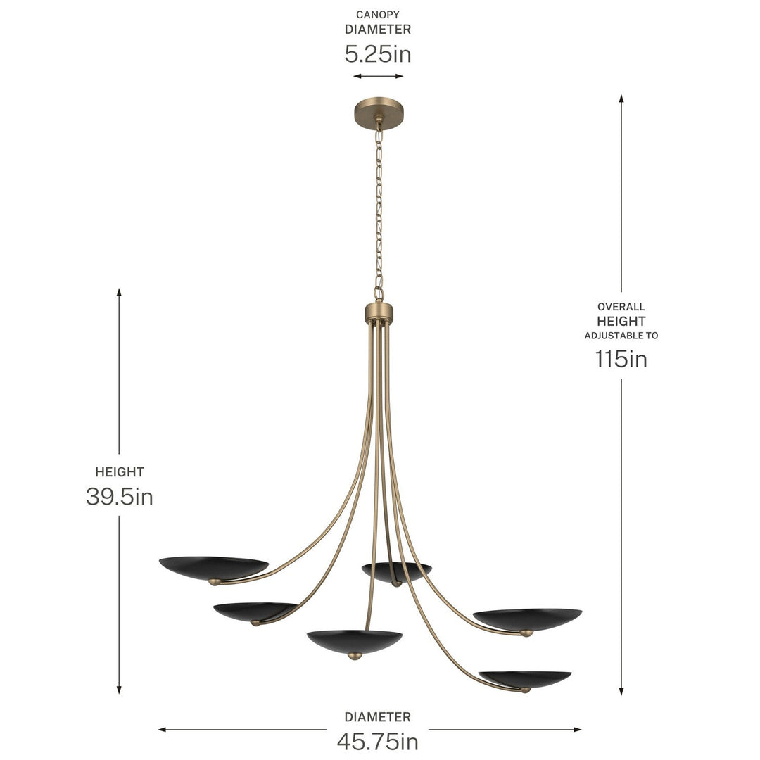 Palmela Six Light Chandelier in Champagne Bronze Kichler Canada