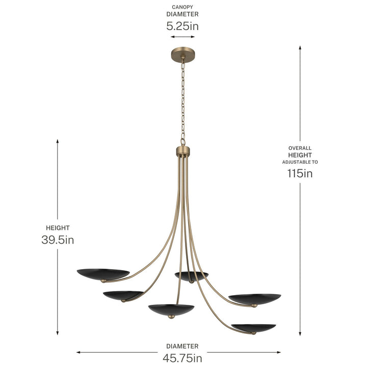 Palmela Six Light Chandelier in Champagne Bronze Kichler Canada