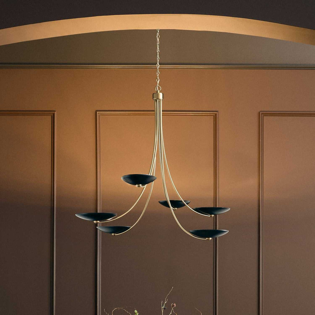 Palmela Six Light Chandelier in Champagne Bronze Kichler Canada