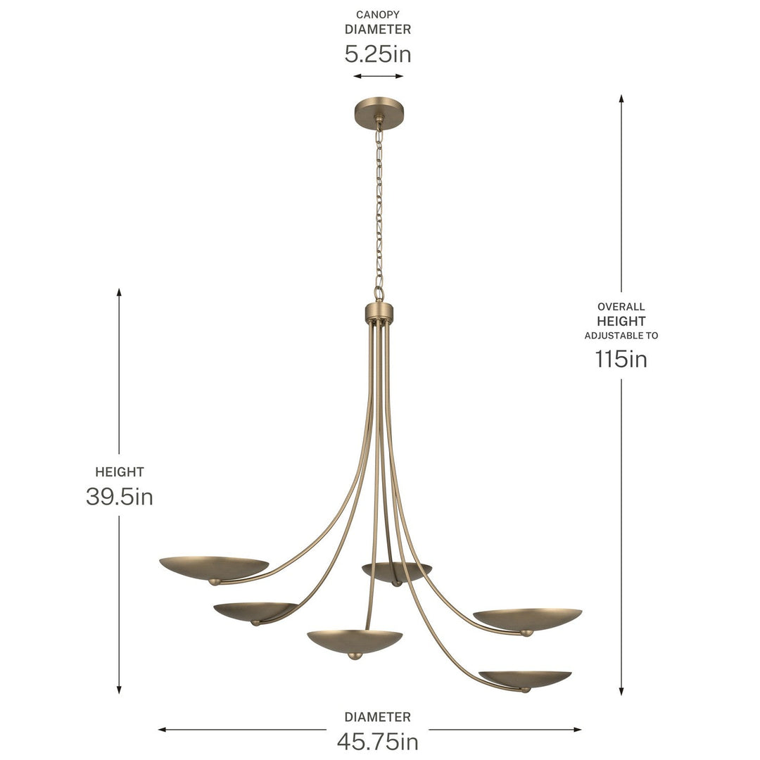 Palmela Six Light Chandelier in Champagne Bronze Kichler Canada