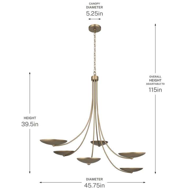 Palmela Six Light Chandelier in Champagne Bronze Kichler Canada