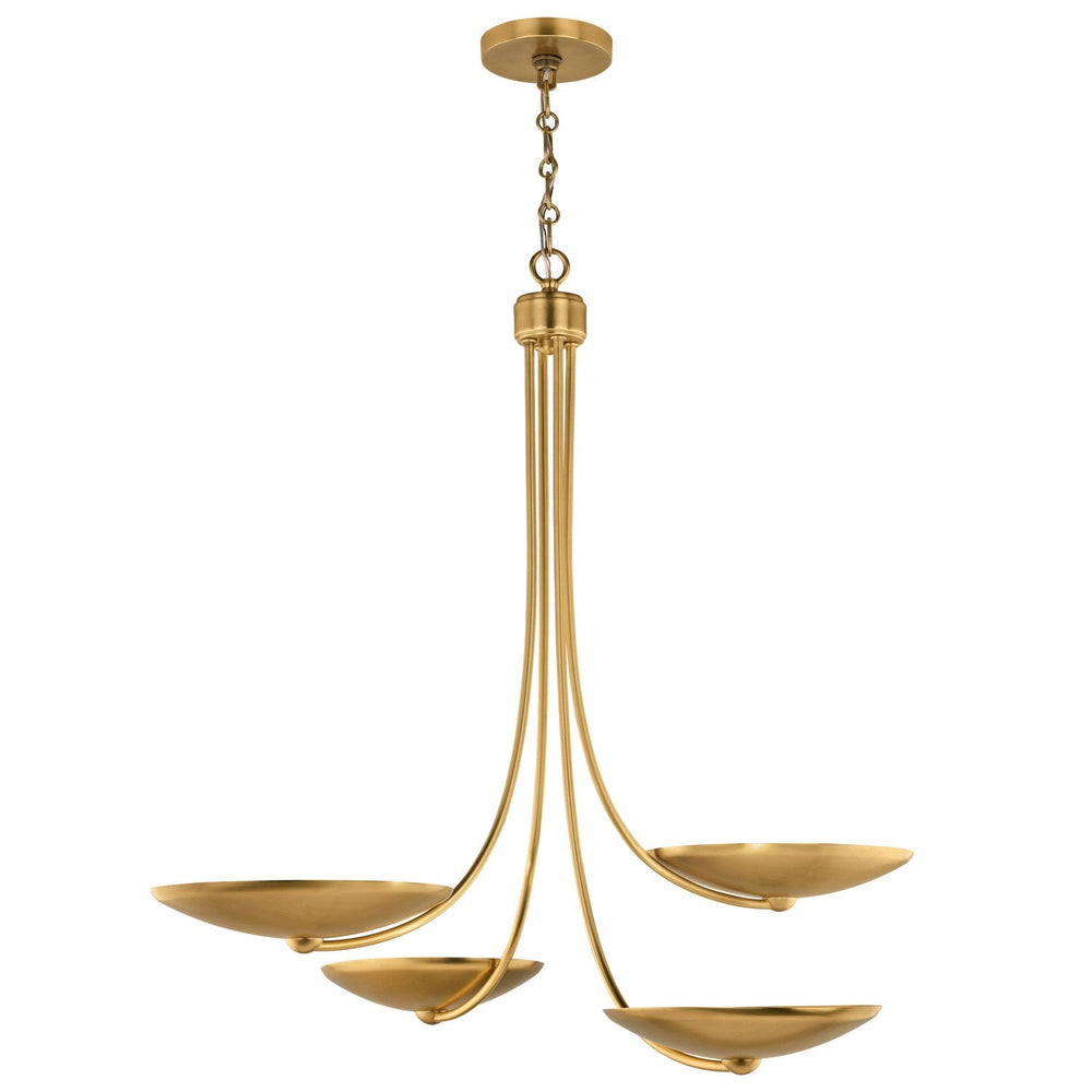 Palmela Four Light Chandelier in Lacquered Brass Kichler Canada