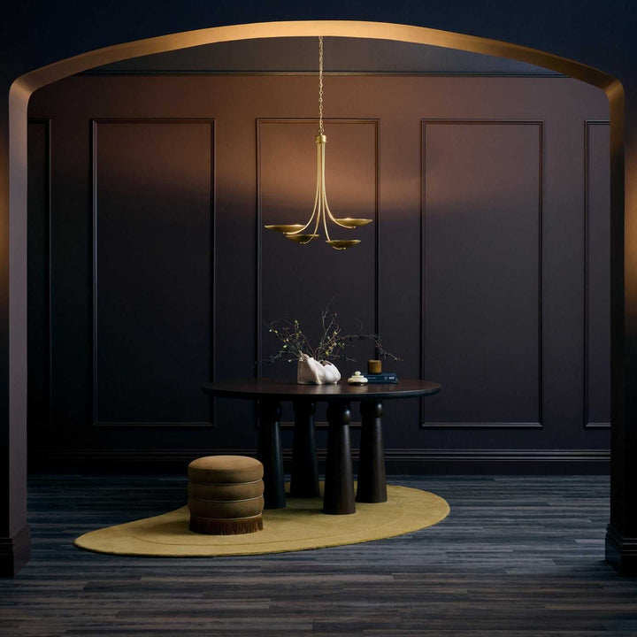 Palmela Four Light Chandelier in Lacquered Brass Kichler Canada