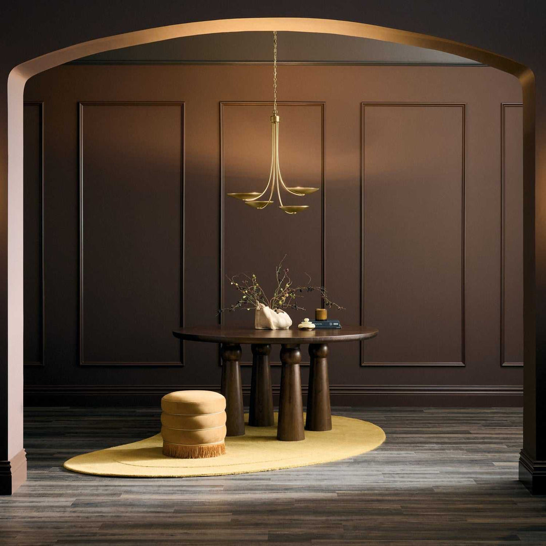 Palmela Four Light Chandelier in Lacquered Brass Kichler Canada
