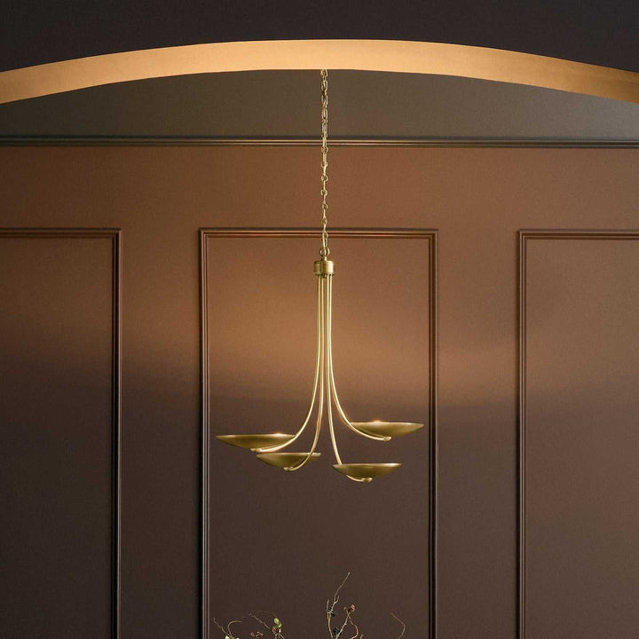 Palmela Four Light Chandelier in Lacquered Brass Kichler Canada