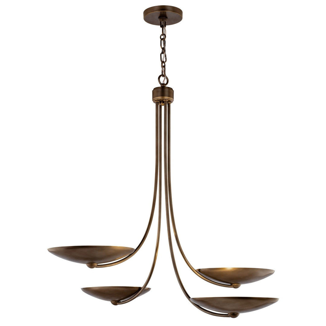 Palmela Four Light Chandelier in Lacquered Brass Kichler Canada