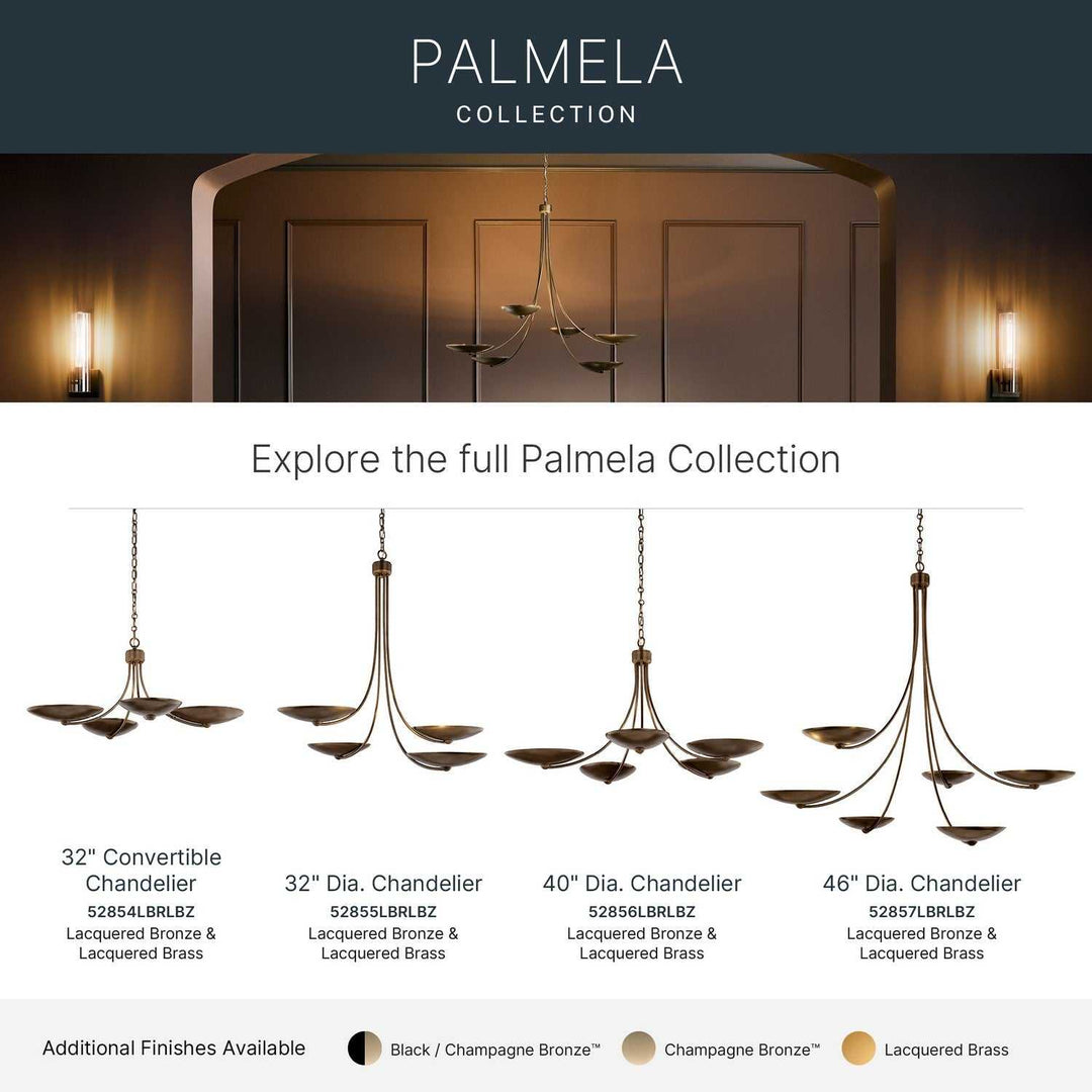 Palmela Four Light Chandelier in Lacquered Brass Kichler Canada