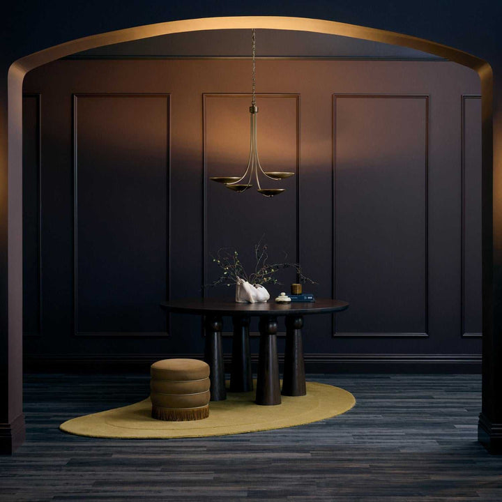 Palmela Four Light Chandelier in Lacquered Brass Kichler Canada