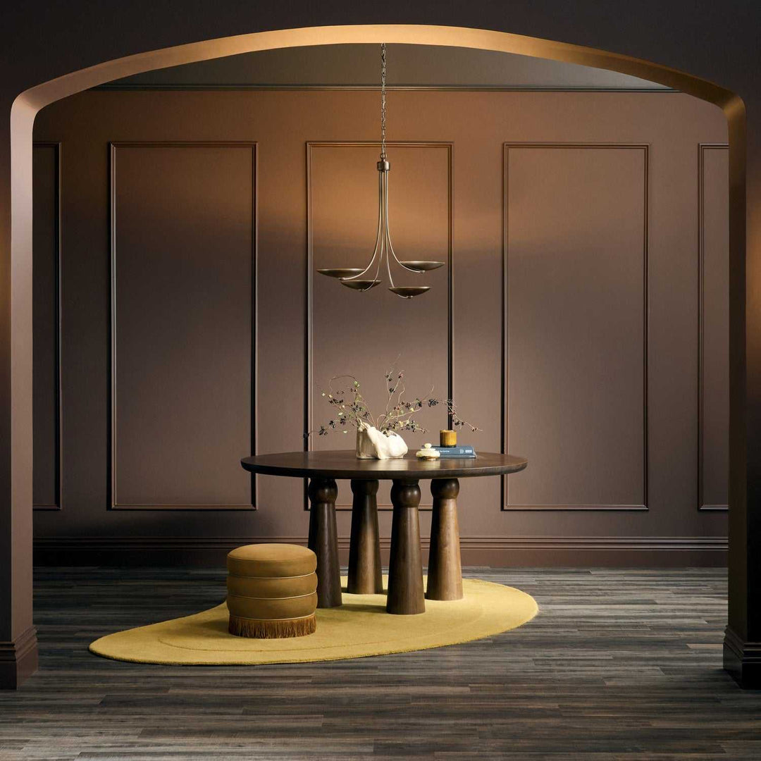 Palmela Four Light Chandelier in Lacquered Brass Kichler Canada