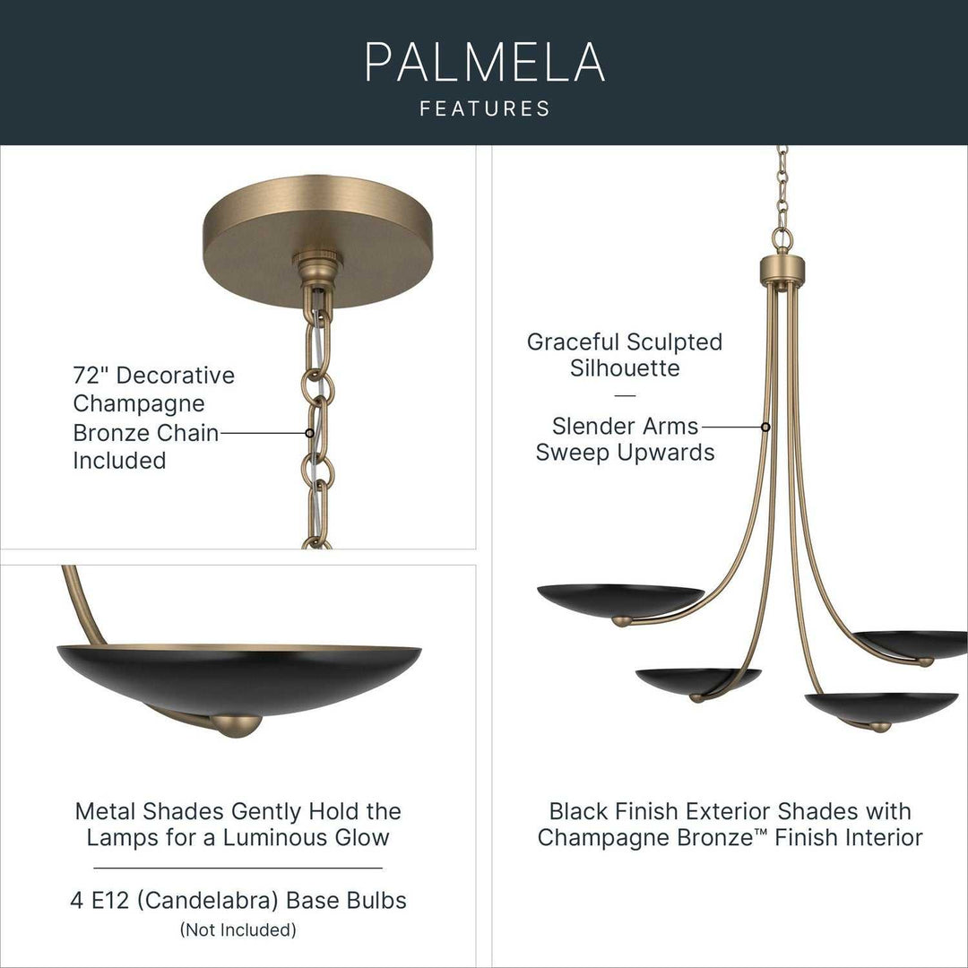 Palmela Four Light Chandelier in Champagne Bronze Kichler Canada
