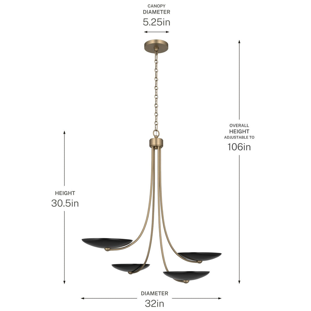 Palmela Four Light Chandelier in Champagne Bronze Kichler Canada
