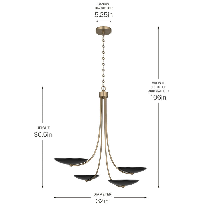 Palmela Four Light Chandelier in Champagne Bronze Kichler Canada