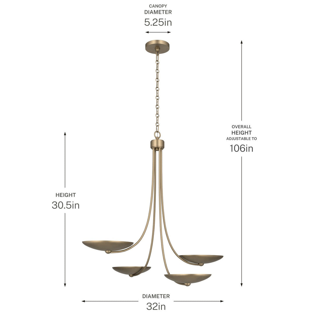 Palmela Four Light Chandelier in Champagne Bronze Kichler Canada