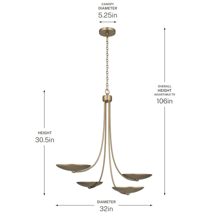 Palmela Four Light Chandelier in Champagne Bronze Kichler Canada
