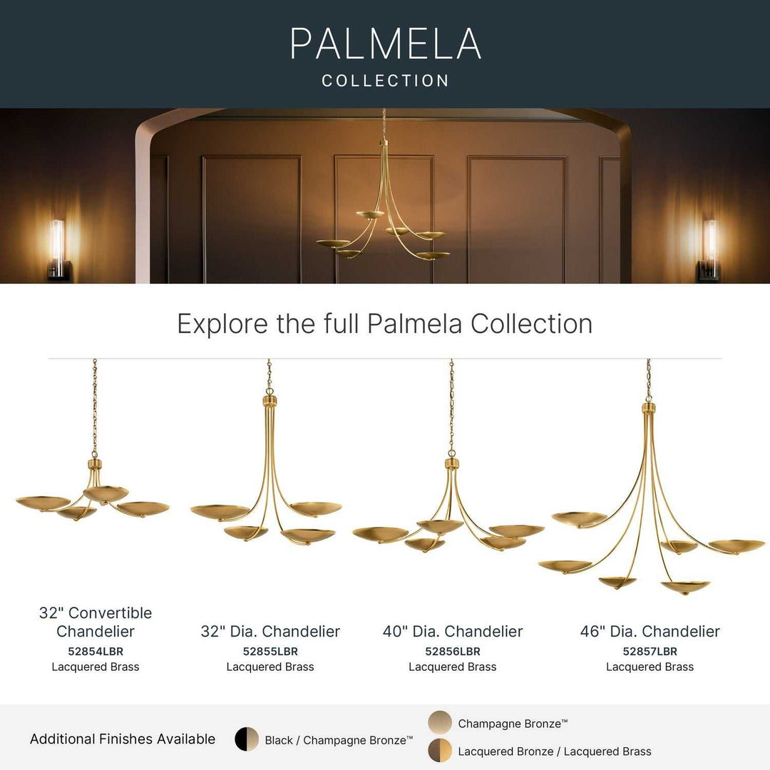 Palmela Five Light Chandelier in Lacquered Brass Kichler Canada