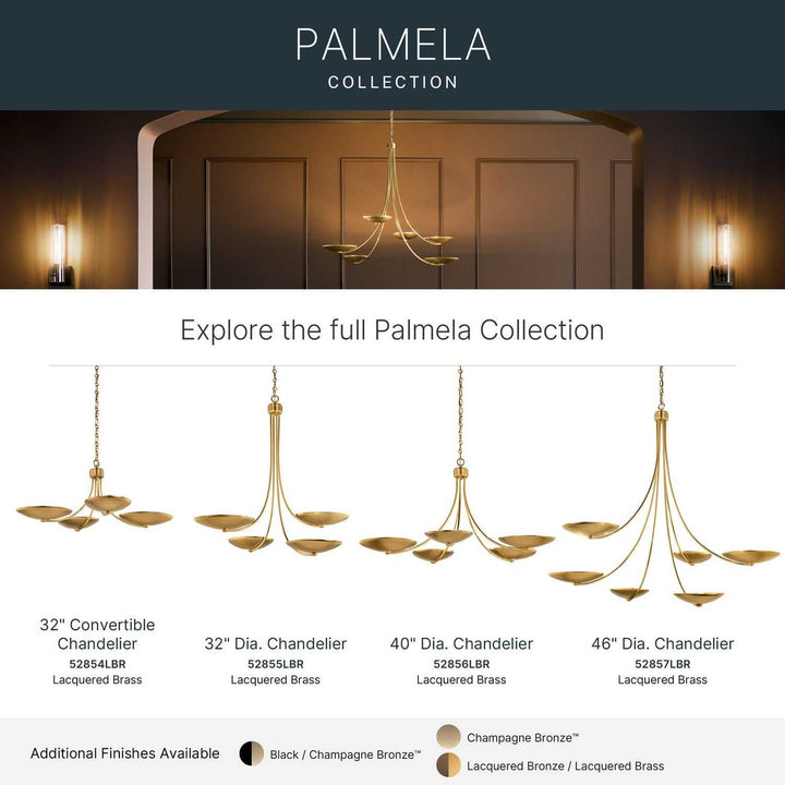 Palmela Five Light Chandelier in Lacquered Brass Kichler Canada