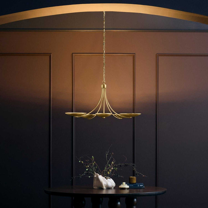 Palmela Five Light Chandelier in Lacquered Brass Kichler Canada