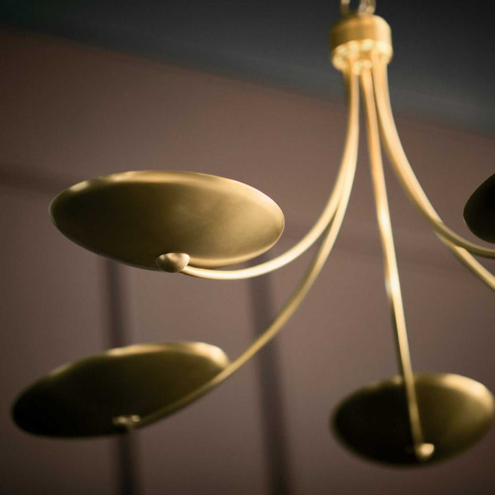 Palmela Five Light Chandelier in Lacquered Brass Kichler Canada