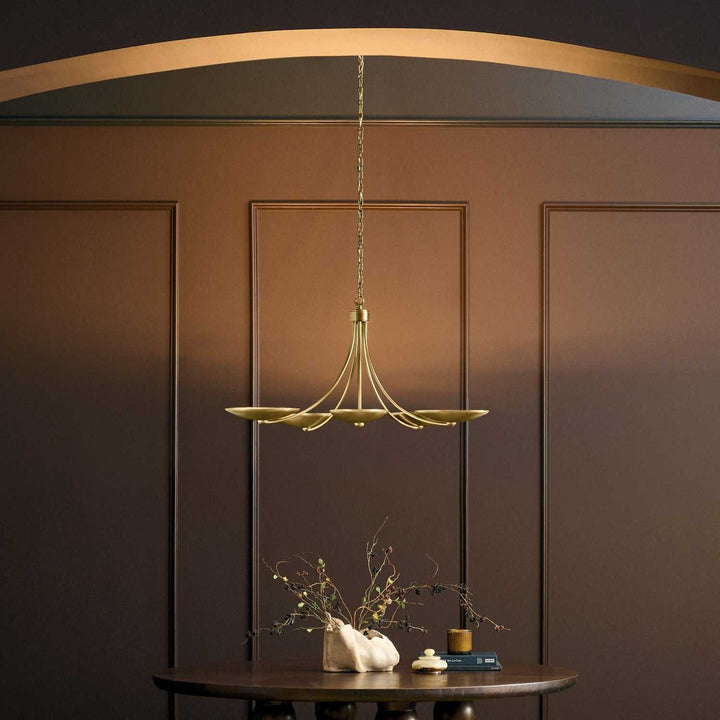 Palmela Five Light Chandelier in Lacquered Brass Kichler Canada
