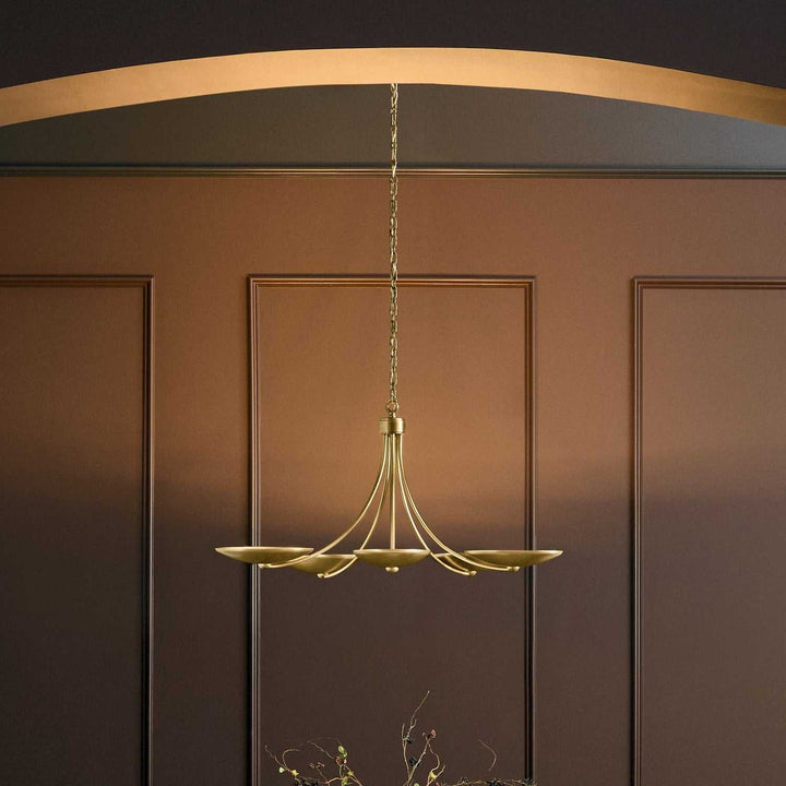 Palmela Five Light Chandelier in Lacquered Brass Kichler Canada