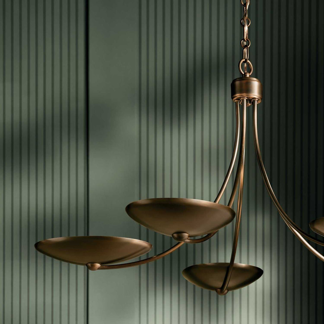Palmela Five Light Chandelier in Lacquered Brass Kichler Canada