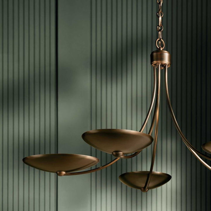 Palmela Five Light Chandelier in Lacquered Brass Kichler Canada