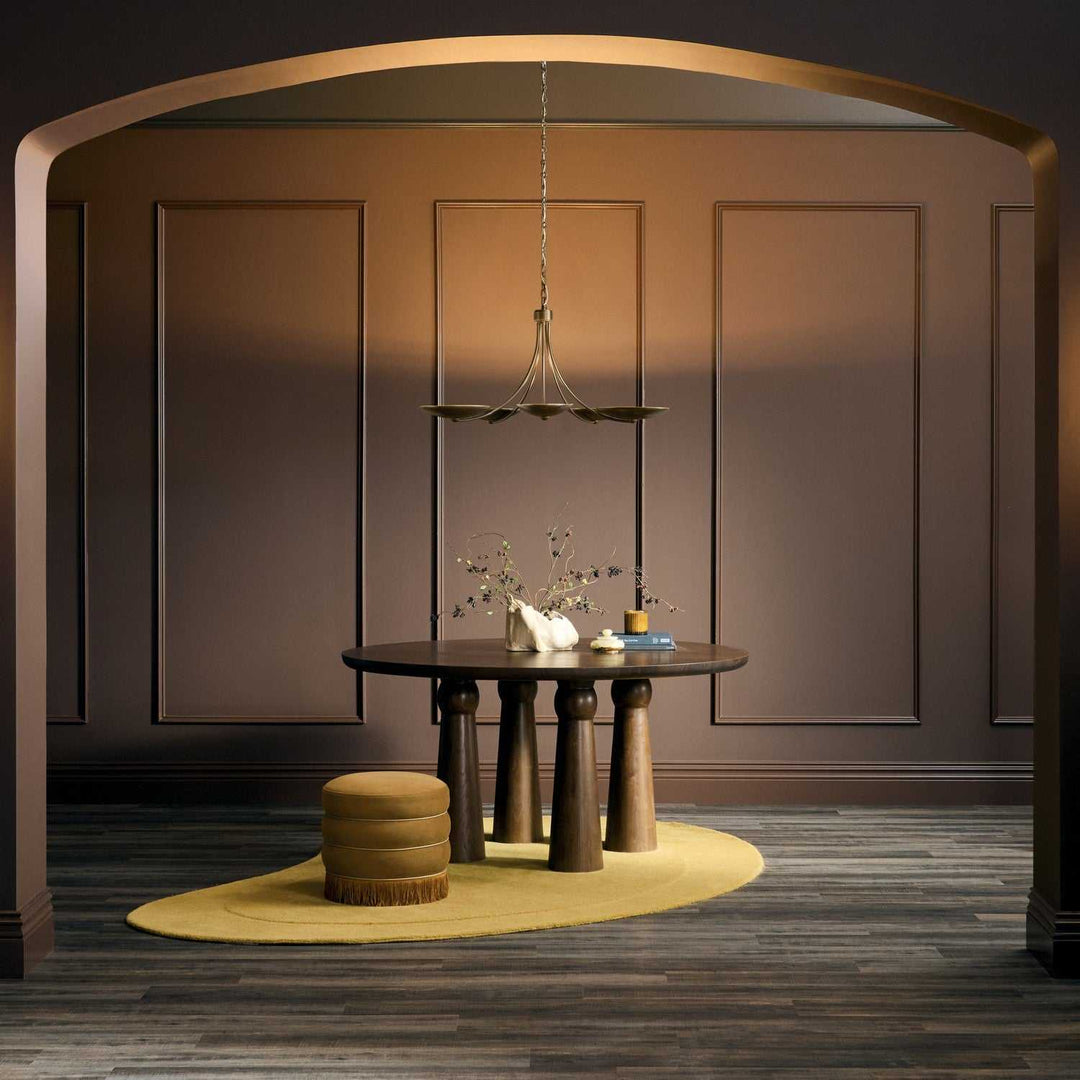 Palmela Five Light Chandelier in Lacquered Brass Kichler Canada
